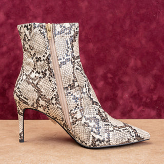 Jeffrey Campbell Wmn Snake Print Faux Leather Zip Fashion Night ankle Boots sz 8