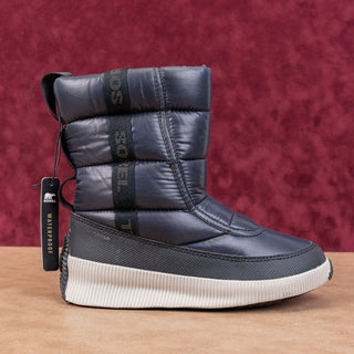 Sorel Women Out N About Puffy Slip Waterproof Blue Grey Ankle Boots Sz 6.5