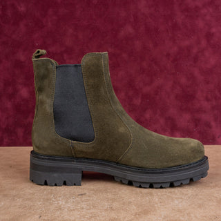 La Canadienne Wmn Waterproof Olive Green Sueder Comfortable Chelsea Boots 8.5