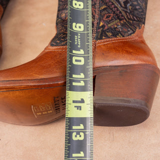 Liberty Black Women Pull-on Brown Leather Western Cowboy Mid Calf Boots sz 6.5