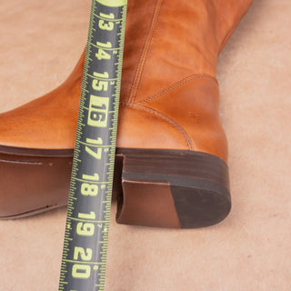 Frye Women Melissa Button Zip Brown Leather Equestrian Classic Riding Boots 9.5