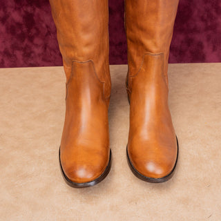 Frye Women Melissa Button Zip Brown Leather Equestrian Classic Riding Boots 9.5