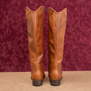 Frye Women Melissa Button Zip Brown Leather Equestrian Classic Riding Boots 9.5
