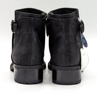 Caslon Women Black Suede Water Resistant Moto Ankle Boots size 6.5