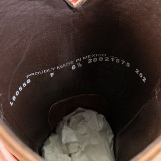 Lane Women Emma Plain Brown Leather Western Cowboy Snip Toe Boots sz 6.5