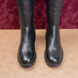 Call it Sprint Wmn Vegan Black Leather Zip Fashion Comfort Knee Boots 9US EUR40
