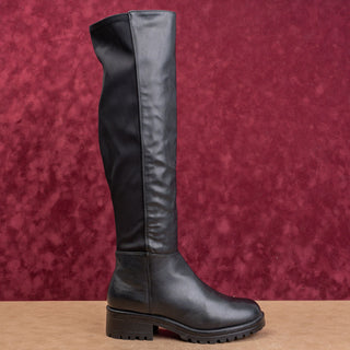 Call it Sprint Wmn Vegan Black Leather Zip Fashion Comfort Knee Boots 9US EUR40