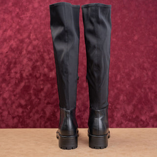 Call it Sprint Wmn Vegan Black Leather Zip Fashion Comfort Knee Boots 9US EUR40