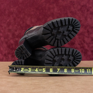 Veronica Beard Women Hasia Moto Biker Platform Brown Leather Ankle Boots sz 11