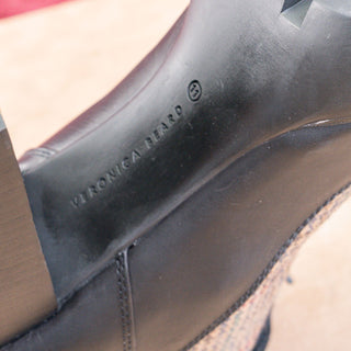 Veronica Beard Women Hasia Moto Biker Platform Brown Leather Ankle Boots sz 11