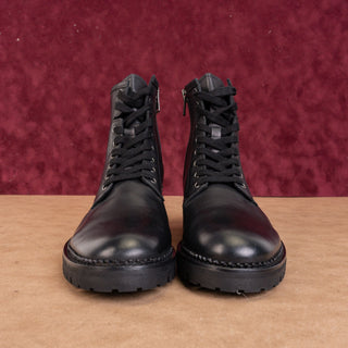 AllSaints Whitmore Black Leather Combat Boots Womens Sz 9 US EUR 40