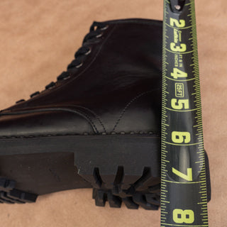 AllSaints Whitmore Black Leather Combat Boots Womens Sz 9 US EUR 40