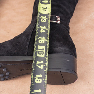 La Canadienne Women Silvana Black Waterproof Suede Zip Riding Knee Boots sz 8