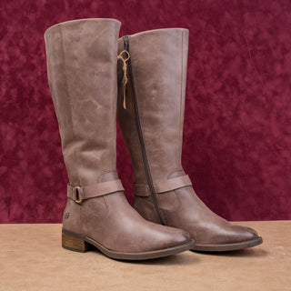 Born Women Saddler Brown Leather Riding Equestrian Wide Calf  Knee Boots sz 7.5