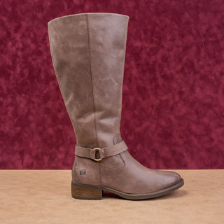 Born Women Saddler Brown Leather Riding Equestrian Wide Calf  Knee Boots sz 7.5