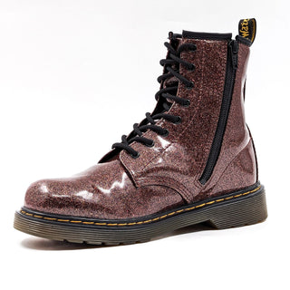 Dr Martens Unisex 1490 Glitter Brown Coated Patent Leather Boots M5 W6