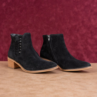 Paul Green Women Vienna Black Soft Suede Zip Ankle Boots sz 7.5US UK5
