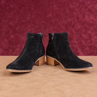 Paul Green Women Vienna Black Soft Suede Zip Ankle Boots sz 7.5US UK5