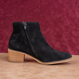 Paul Green Women Vienna Black Soft Suede Zip Ankle Boots sz 7.5US UK5