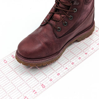 Timberland Women Premium 6Inch Burgundy Leather Lace Combat Boots size 7