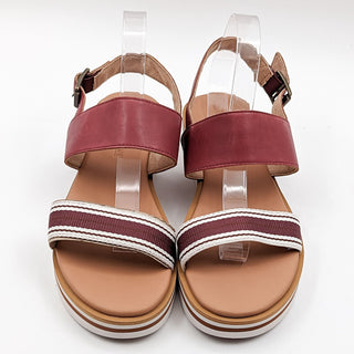 Timberland Women Adley Leather Burgundy Buckle Leather Sandals Size 11