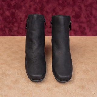 Munro Women Devon Navy Blue Double Zip Narrow Ankle Boots Size 7.5N
