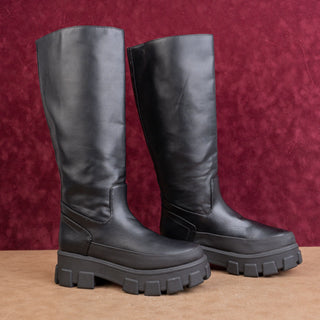 Circus NY Wmn Dollie Black Vegan Leather Platform Festival Combat Boots sz 8