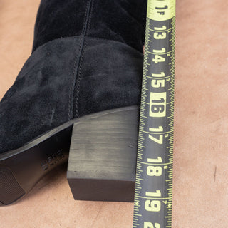 Naturalizer Wmn Fae Black Suede Wide Calf Fashion Western Knee Heel Boots sz 7.5