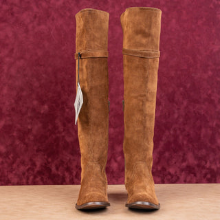 Frye Women Molly Tassel Brown Suede Zip Festival Party OTK Boots sz 6