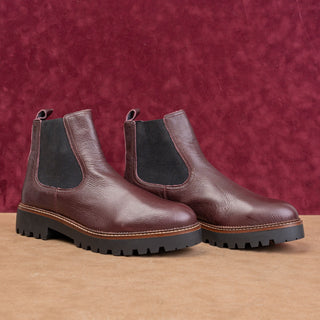 Caslon Women Miller Burgundy Leather Water Resistant Chelsea Boots Sz 12