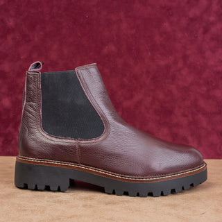 Caslon Women Miller Burgundy Leather Water Resistant Chelsea Boots Sz 12