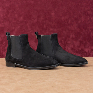 Stuart Weitzman Women Black Suede Slip-on Fashion Chelsea Ankle Boots sz 10