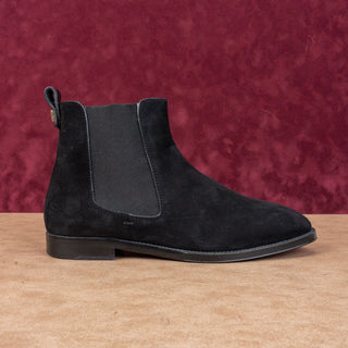 Stuart Weitzman Women Black Suede Slip-on Fashion Chelsea Ankle Boots sz 10