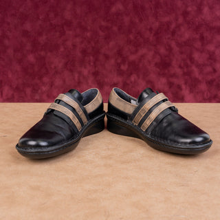 Naot Women Celesta Black Leather Loafer Strap Shoes sz 6-6.5US EUR37