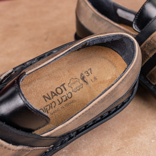 Naot Women Celesta Black Leather Loafer Strap Shoes sz 6-6.5US EUR37