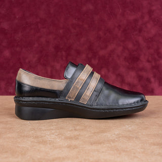 Naot Women Celesta Black Leather Loafer Strap Shoes sz 6-6.5US EUR37