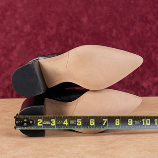 Franco Sarto Women Pointed Toe Croc Print Black Leather fashion Knee Boots 8.5