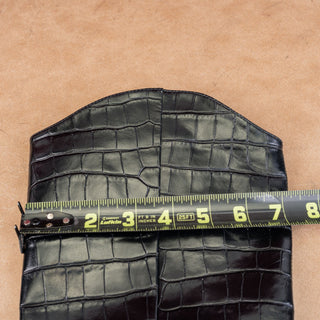 Franco Sarto Women Pointed Toe Croc Print Black Leather fashion Knee Boots 8.5