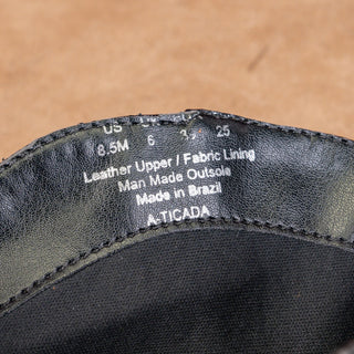 Franco Sarto Women Pointed Toe Croc Print Black Leather fashion Knee Boots 8.5