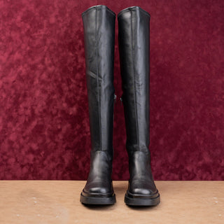 Steve Madden Women Gibbs Black Vegan Leather Festival OTK Fashion Boots sz 8