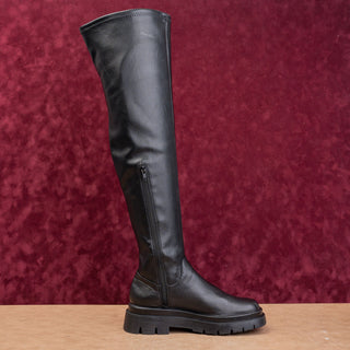 Steve Madden Women Gibbs Black Vegan Leather Festival OTK Fashion Boots sz 8
