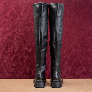 Steve Madden Women Gibbs Black Vegan Leather Festival OTK Fashion Boots sz 8