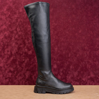 Steve Madden Women Gibbs Black Vegan Leather Festival OTK Fashion Boots sz 8