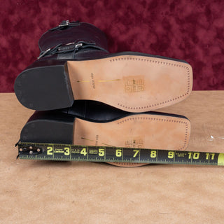 Dolce Vita Women Evi Black Leather Moto Biker Metal Harness Boots sz 6