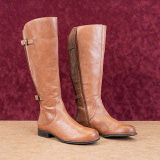 Naturalizer Women Jamison Brown Leather Wide Calf Comfort Riding Knee Boots sz 7