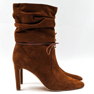 Manolo Blahnik Women Cavashipla Brown Suede Slouch handmade Boots sz 10 EUR 40