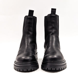 Miz Mooz Women Lizette Black Leather Platform Chelsea Boots size 7-7.5US EUR38