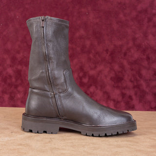Loeffler Randall Women Danny Brown Leather Zip Ankle Fashion Boots sz 5.5