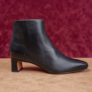 Vince Women Silvana Black Leather Dress Office Square Ankle Boots 7.5US EUR38