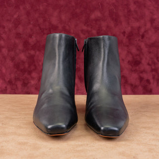 Vince Women Silvana Black Leather Dress Office Square Ankle Boots 9.5US EUR40.5